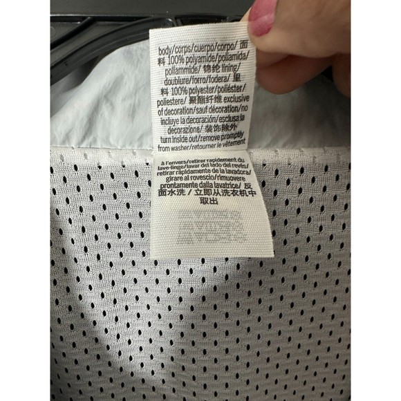 PINK Victoria's Secret Black Logo Zip Windbreaker Jacket Black White Gray XS - Picture 16 of 16